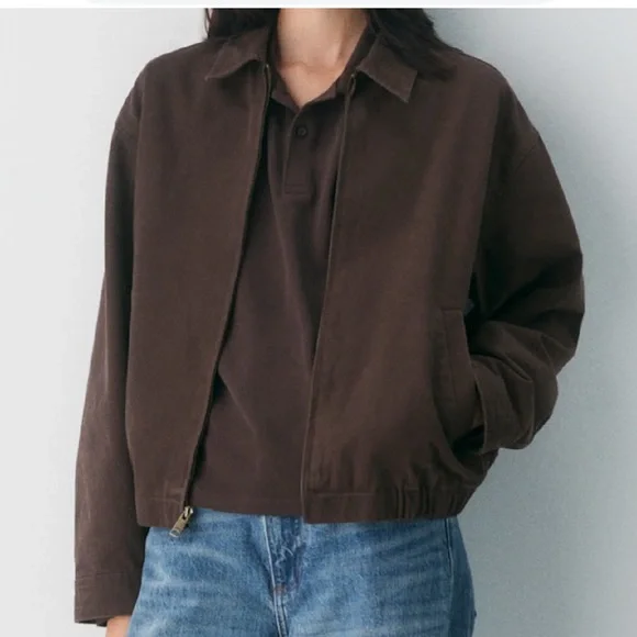 ARITZIA Tna Caddie Blouson Jacket in Rich Brown - Picture 1 of 10